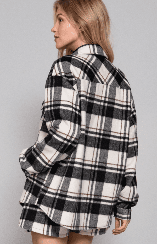 Plaid Button Down Jacket - Image 3